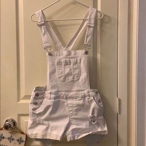 White Jean Overalls